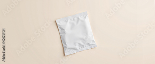 blank packaging pouch on a minimalistic background  