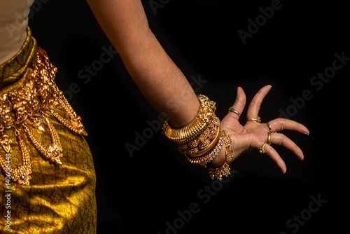 Khmer apsara traditional dance  performer hand gesture in cambodia
