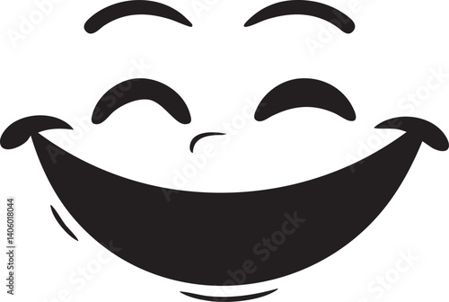 A playful and cheerful cartoon smiley face expressing joy and happiness in a simple design.