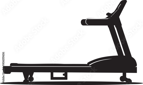 Silhouette of a treadmill showcasing its design and structure for fitness and exercise.