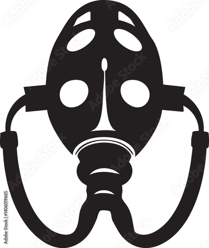 A stylized gas mask icon representing safety and protection in hazardous environments