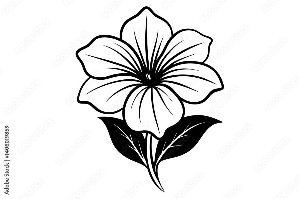 Obraz premium Petunia Bloom Outline Sketch