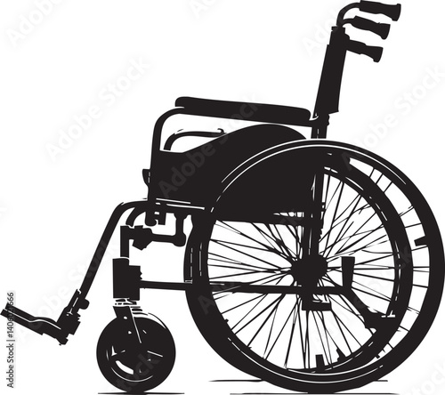 Silhouette of a wheelchair symbolizing mobility and accessibility for individuals with disabilities