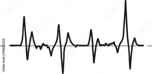 An illustration of a heartbeat waveform representing vital signs in medical monitoring.