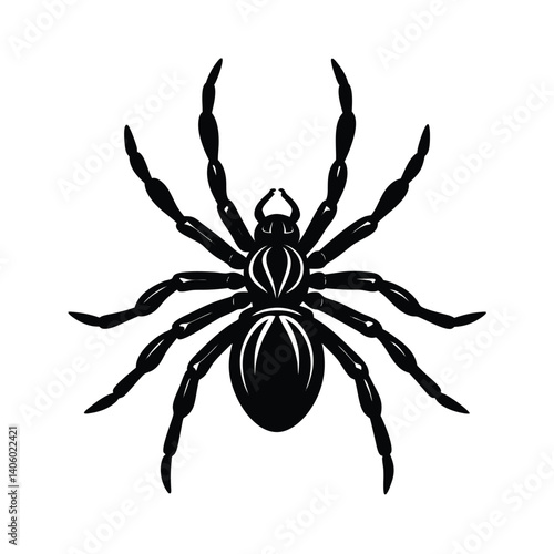 Isolated Spider Crawling on White Background For Hallowen