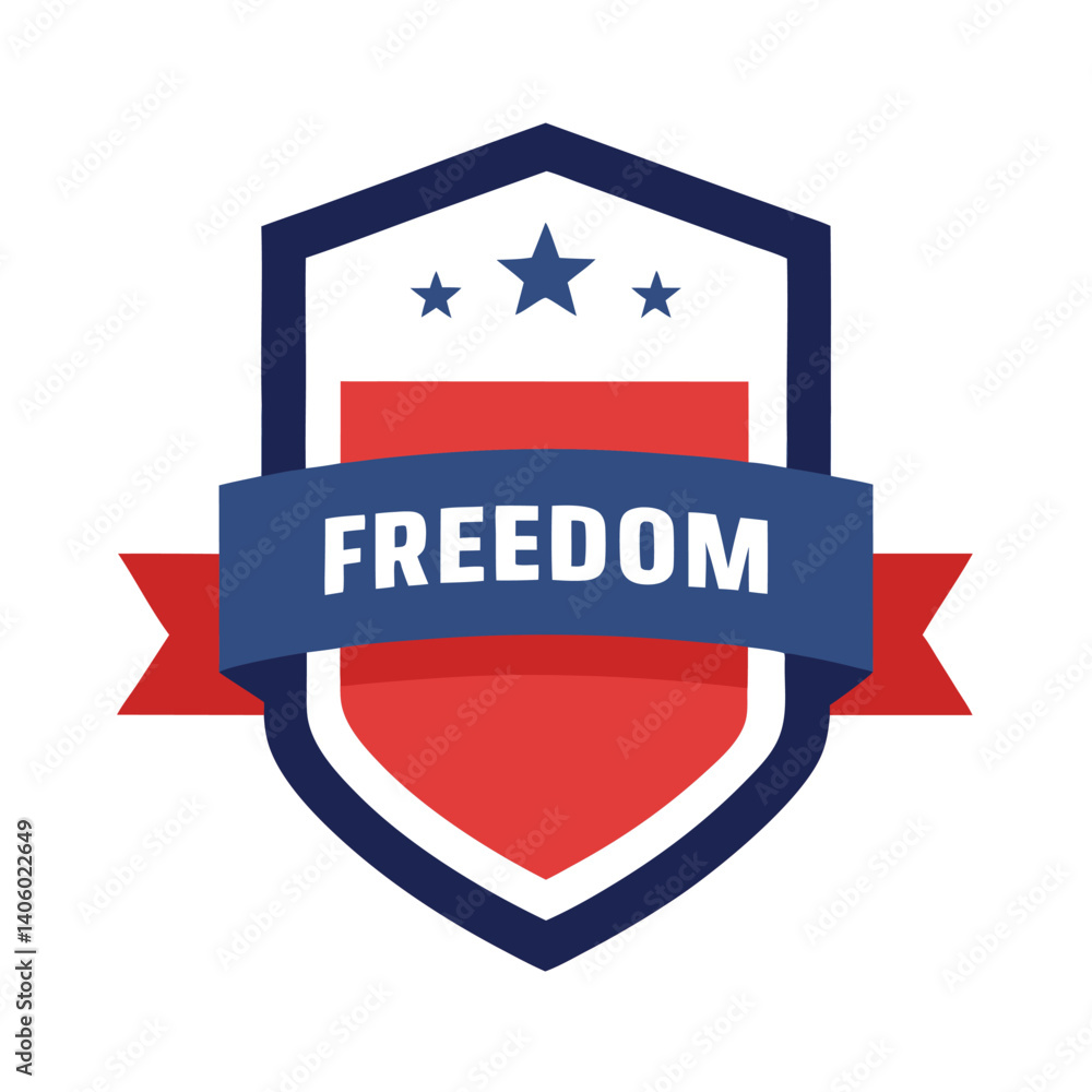 Flat design shield with the usa flag vector illustration on white background Flat design shield with the usa flag vector illustration on white background