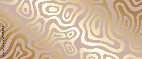 Abstract elegant design with gold pattern on pink background. Premium vector illustration for invitation, flyer, cover, luxe invite, business banner, prestigious voucher, social media, ads.