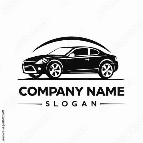 Simple car logo design with company name and slogan
