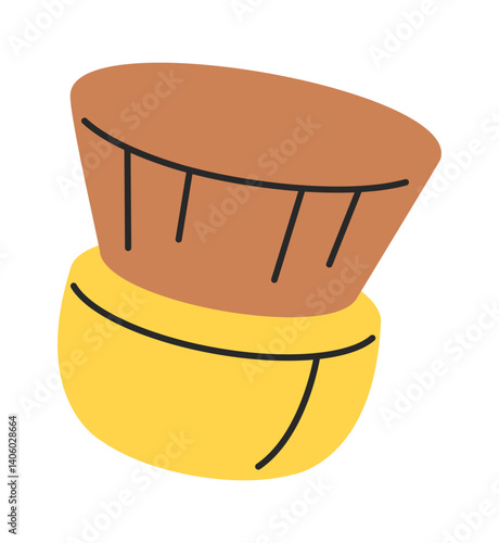 Fluffy make-up brush hand drawn