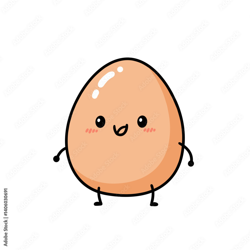 Obraz premium Cute smiling egg character celebrating Easter