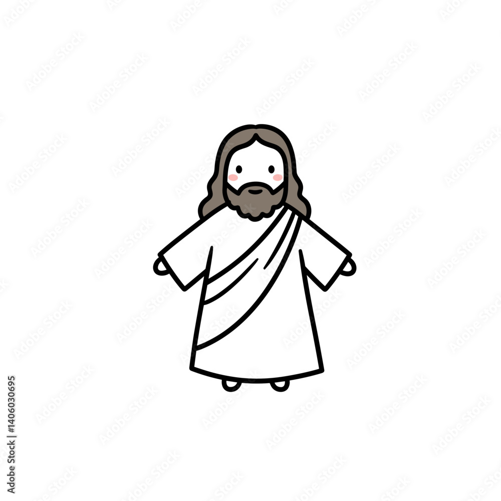 Jesus silhouette standing with a joyful expression on a plain background Jesus silhouette standing with a joyful expression on a plain background