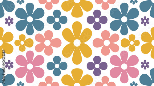 Colorful Retro Flower Pattern
