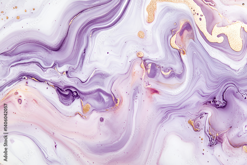 Fototapeta premium Elegant Purple and Gold Liquid Art Swirling Abstract Design Luxurious Texture