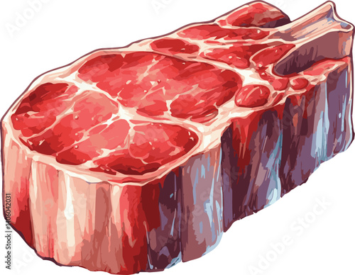 A watercolor vector of a piece of meat