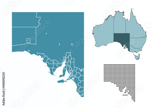 Set maps of South Australia state