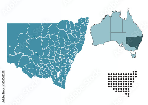 Set maps of New South Wales state