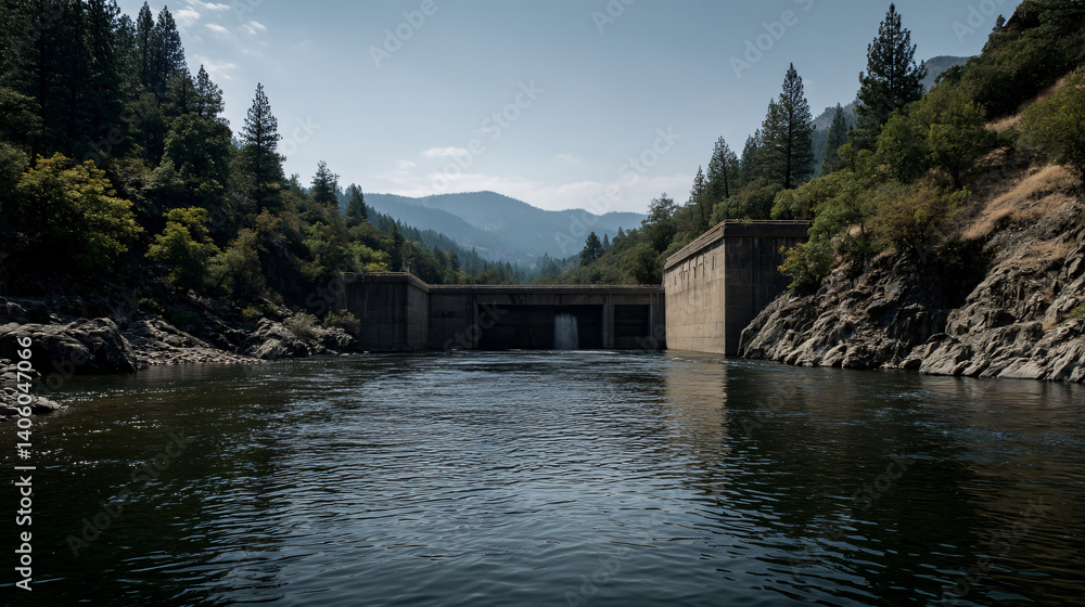 Fototapeta premium River Hydroelectric Dam