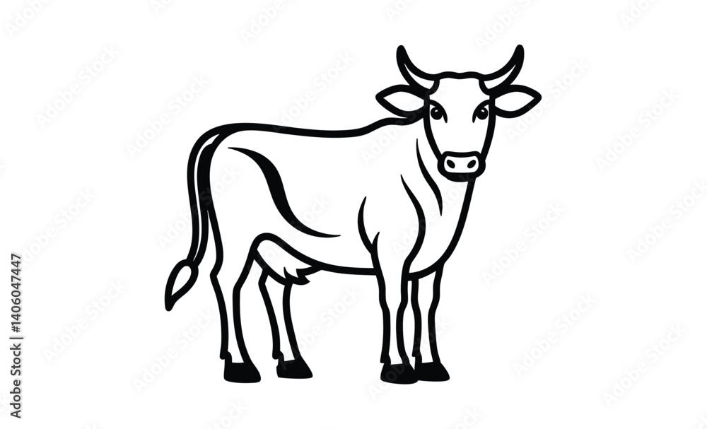 Cow silhouette, Silhouette of a cow, Cattle, Circuit, Farm, Bull, Black and white drawing by hand Cow silhouette, Silhouette of a cow, Cattle, Circuit, Farm, Bull, Black and white drawing by hand
