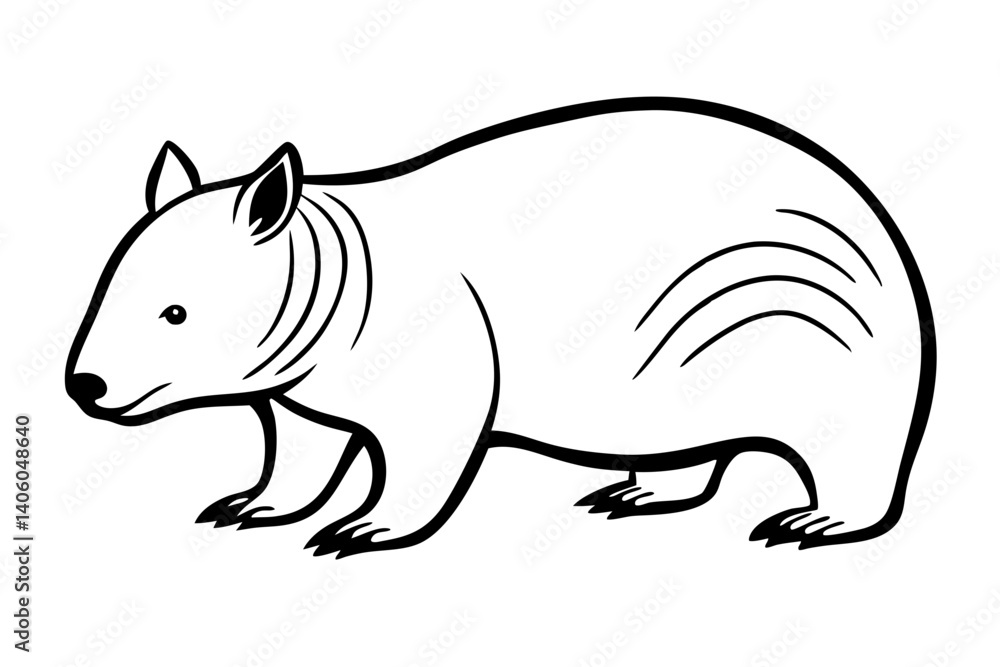 line art wombat illustration line art wombat illustration