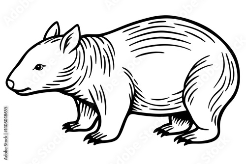 wombat silhouette drawing
