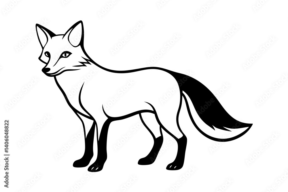 simple fox line art simple fox line art