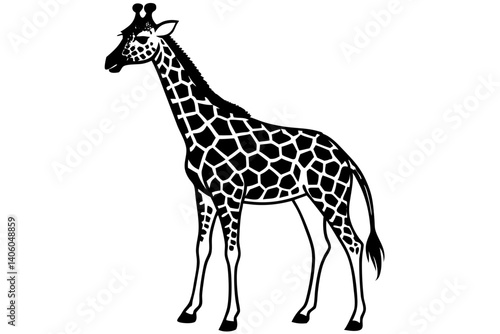 giraffe line silhouette