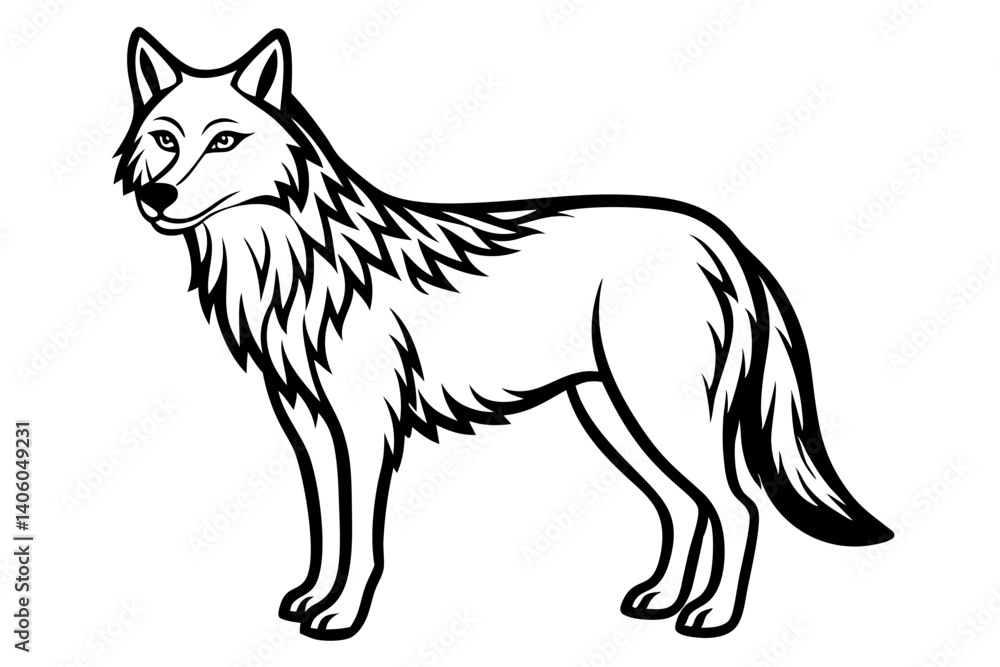 Obraz premium wolf in simple line art