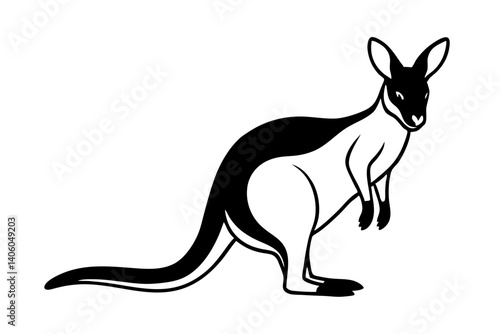wallaby in line art design