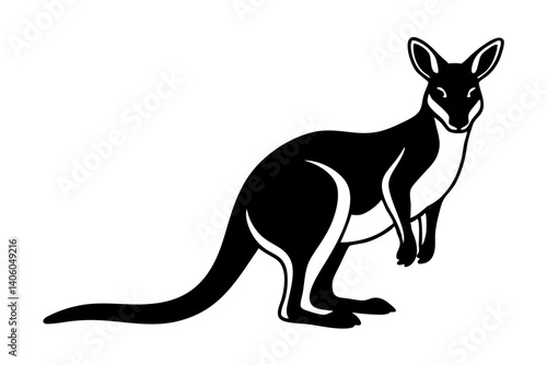 wallaby line silhouette illustration