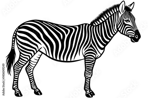 zebra silhouette line art