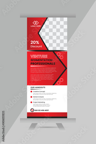 Creative unique business roll-up banner template and modern business roll-up template design