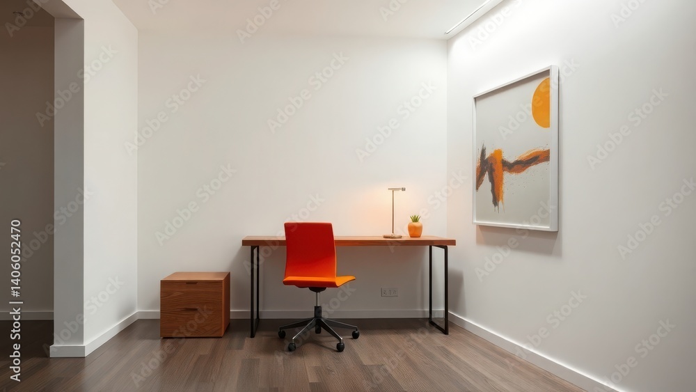 Fototapeta premium Minimal Office Design with Statement Chair