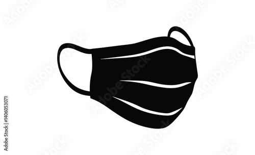 Face mask silhouette, Mask vector illustration, Protective mask icon, Medical mask graphic, Health safety symbol