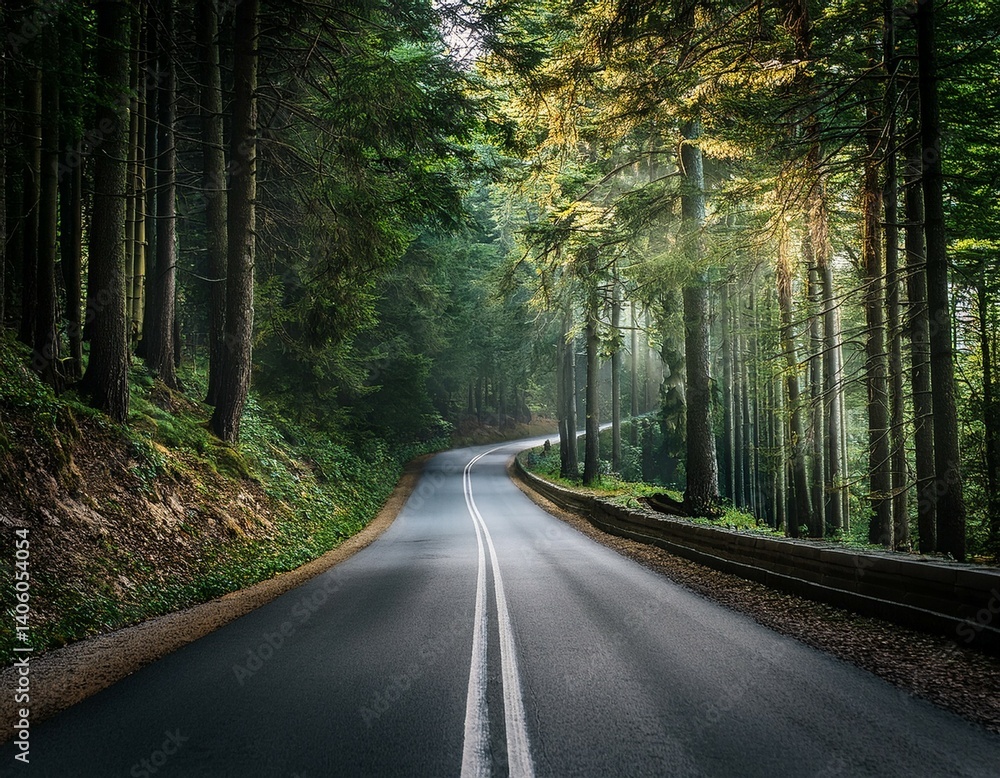 Obraz premium road in the forest