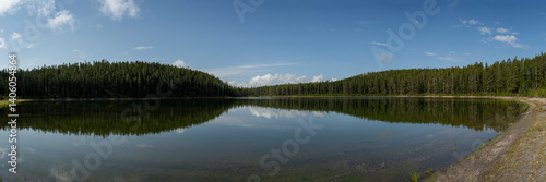 Panorama Of Still Waters At Mary Lake In Yellowstone