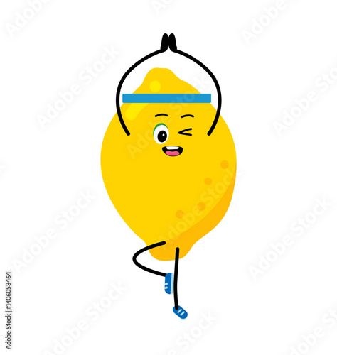 A cute, strong Avocado. The concept of classes in the gym with the image of Avocado, health, fitness. Vector illustration in flat style.
