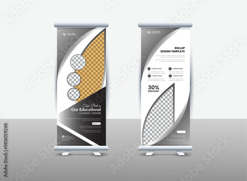 Collage Admission Rollup Banner design. Standard Size rollup banner design template.