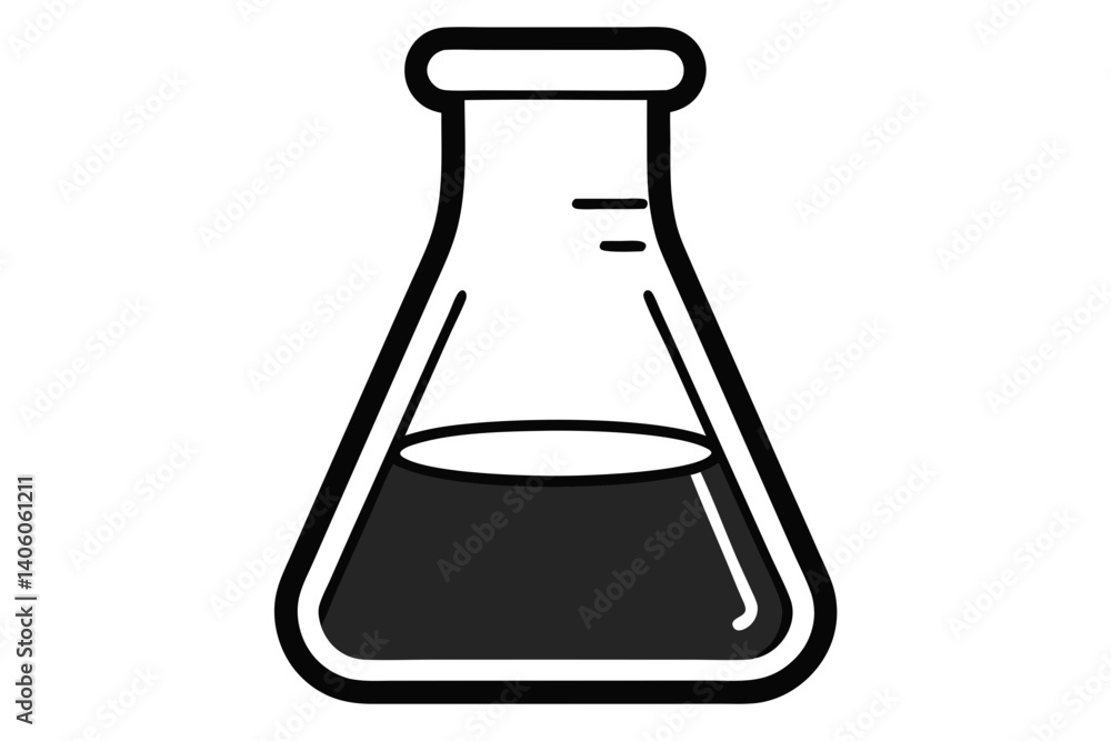 Beaker silhouette with clean outline Beaker silhouette with clean outline