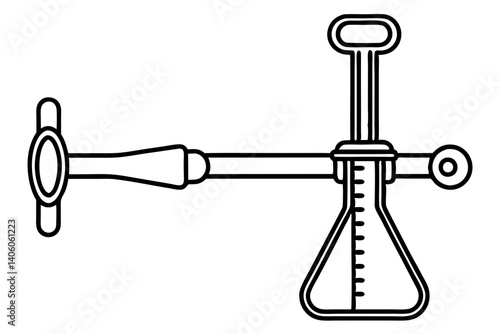 Burette clamp detailed line art