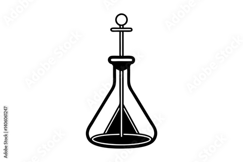 Burette silhouette line drawing
