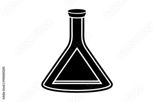 Erlenmeyer flask line silhouette