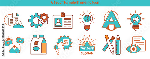Branding Icons Set Brand Identity Marketing Design Logo Symbol