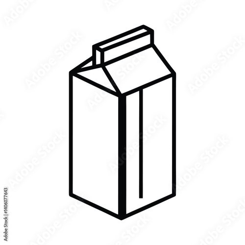 vector silhouette of classic milk carton