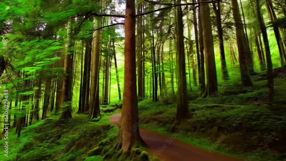 Towering redwood forest, upward perspective, converging tree trunks, dappled sunlight through canopy, lush green foliage, majestic nature, wide-angle lens, awe-inspiring, misty atmosphere, ethereal Towering redwood forest, upward perspective, converging tree trunks, dappled sunlight through canopy, lush green foliage, majestic nature, wide-angle lens, awe-inspiring, misty atmosphere, ethereal