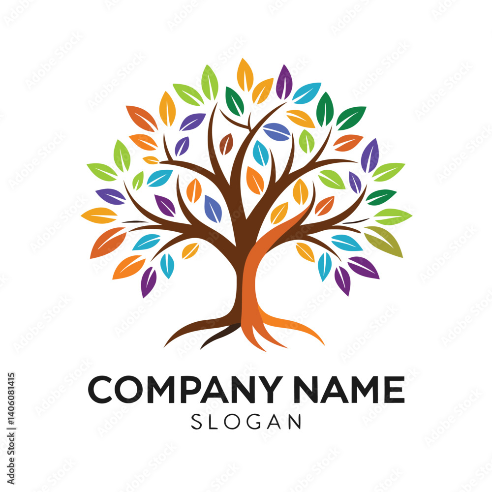 Obraz premium Colorful Tree Logo