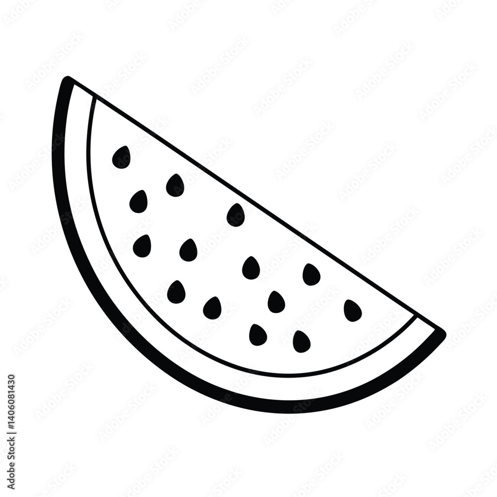 Vector Silhouette of Watermelon Slice Vector Silhouette of Watermelon Slice