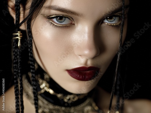 Elegant woman with braided ...