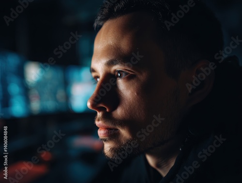 Close-up of a focused indiv...