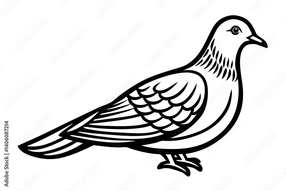 Fototapeta premium Dove Simple Line Art