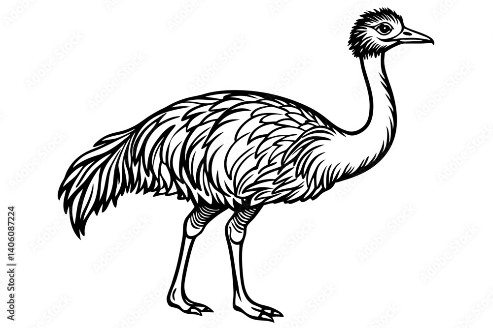 Obraz premium Emu Outline Minimalist Art